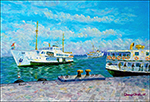 İzmir Konak İskelesi, peysaj, yağlı boya, 2007, 50cm×35cm