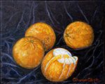 Portakallı natürmort, yağlı boya, 2002, 52cm×46cm
